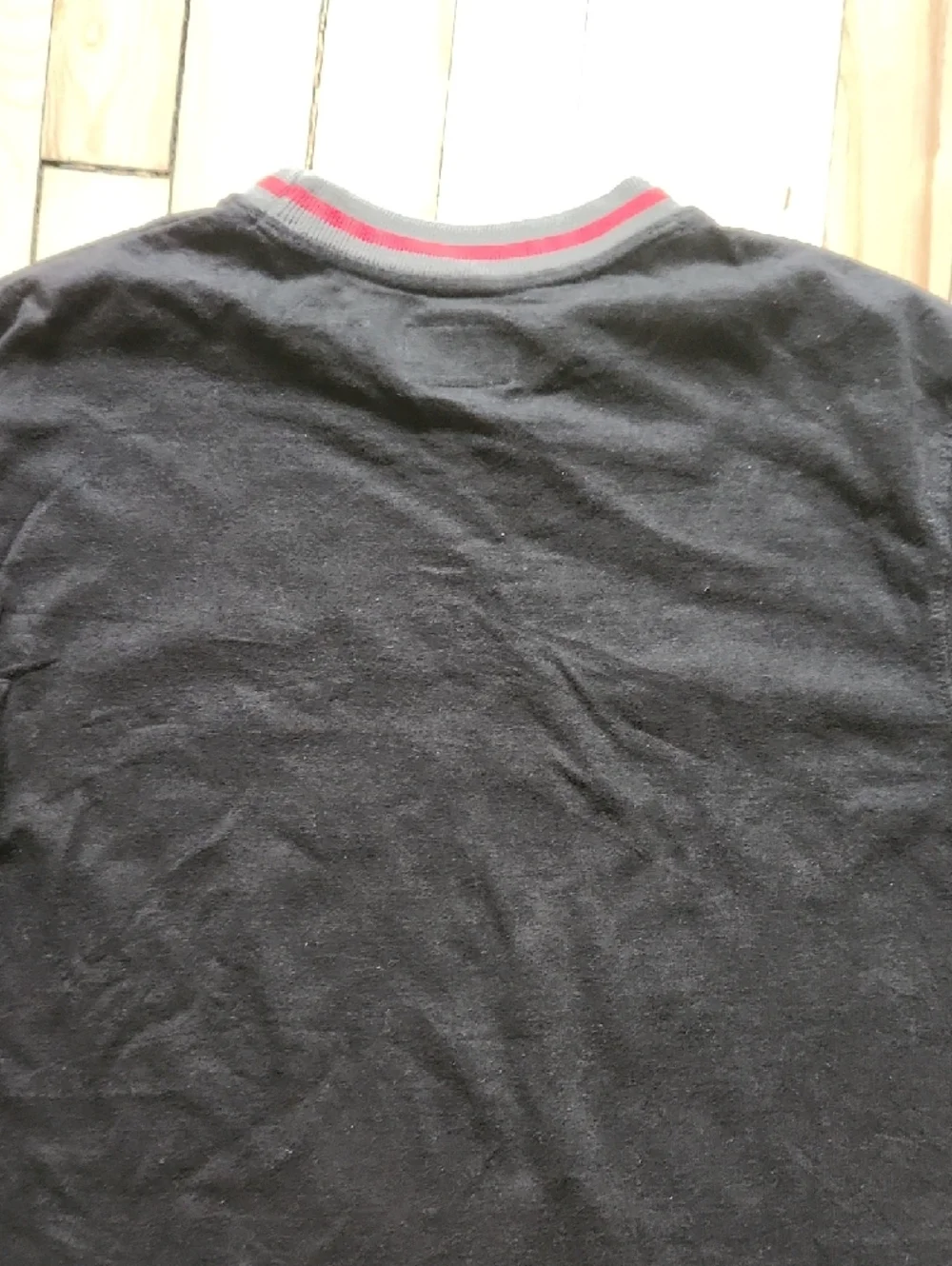 Stussy Black Tee with Gray Logo and Red Stripe Accents - Picture 13 of 16